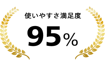 使いやすさ満足度100%
