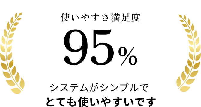 使いやすさ満足度95% システムがシンプルでとても使いやすいです